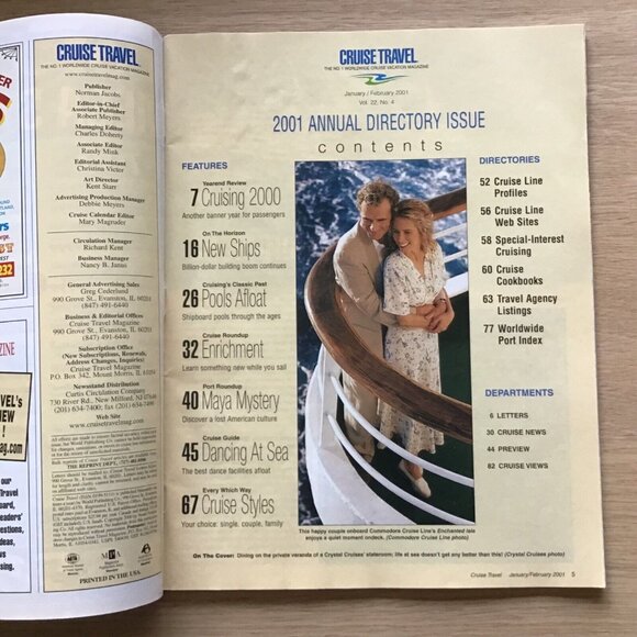 Cruise Travel Magazine Lot of 5 Feb 1992 Oct 1997 Apr 2000 Feb & Apr 2001 - Picture 9 of 12